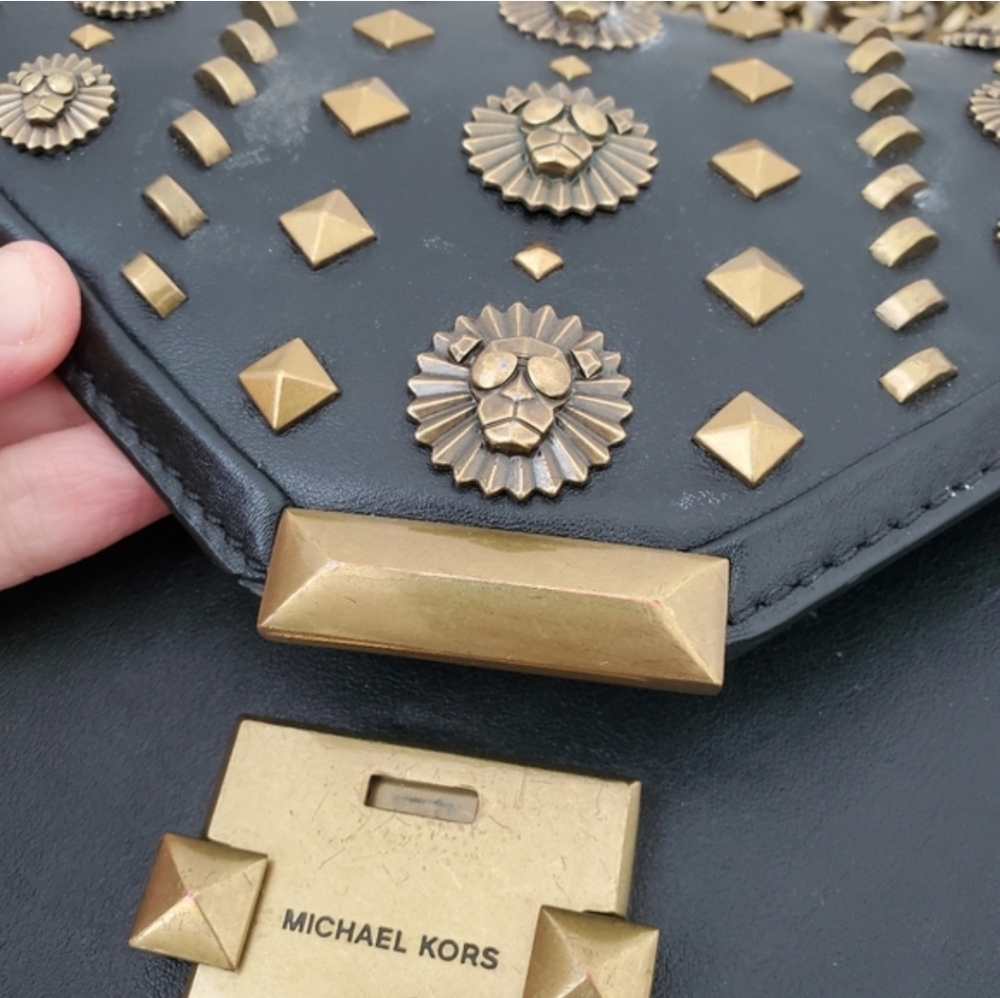Michael Kors Studded Whitney Black Crossbody Shoulder Bag - Picture 11 of 14